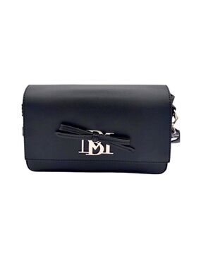 Badgley Mischka NWT Black Saffiano Crossbody with Bow and Logo